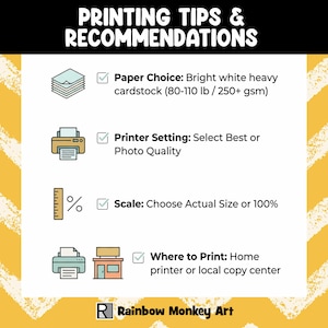 a collection of tips and recommendations for printing, including advice on paper choice, printer settings, scale, and where to print.