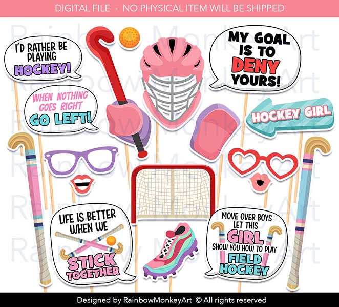 Hockey Photo Booth Props, Hockey Game Photo Booth Props – Tracy Digital  Design