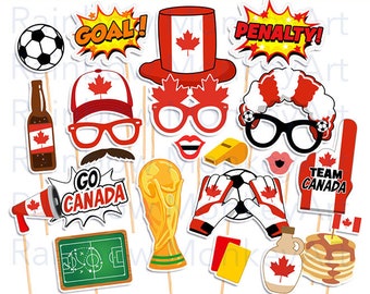 Team Canada Soccer Photo Booth Props: 21 Piece Set (Digital Download)