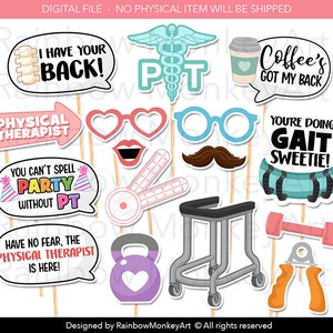 Funny Physical Therapist Photo Booth Props (Digital Download)