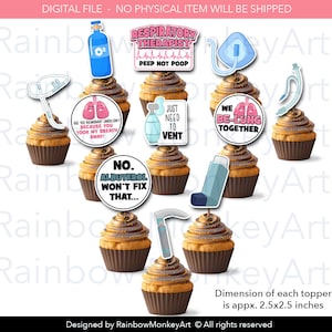 Respiratory Cupcake Toppers: Funny Medical Puns (Digital Download)