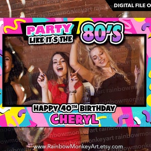 Printable 80s Photo Booth Frame - 80&#39;s style Photobooth Frame - 80s Printable Frame - Photo Booth Party Frame