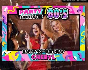 Printable 80s Photo Booth Frame - 80's style Photobooth Frame - 80s Printable Frame - Photo Booth Party Frame