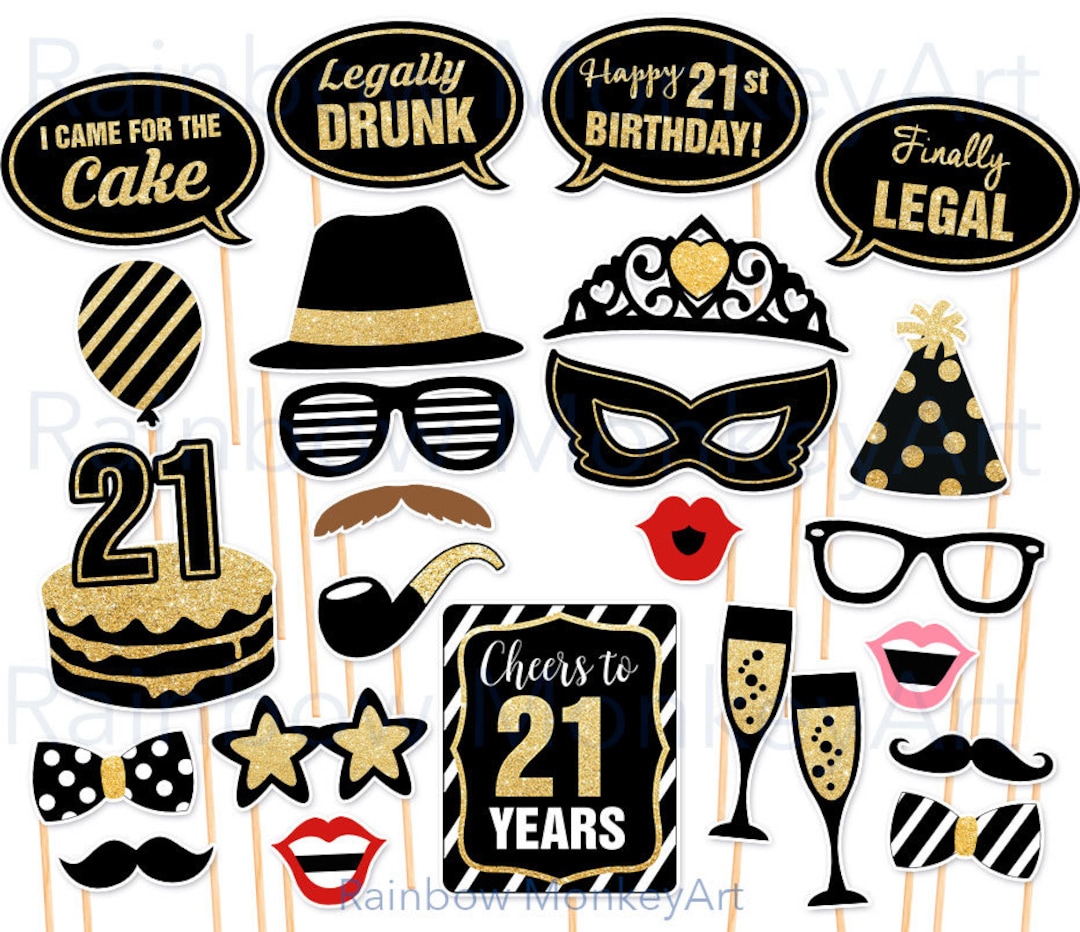 Printable Birthday Prop - Printable 21st Birthday Photo Booth Props ...