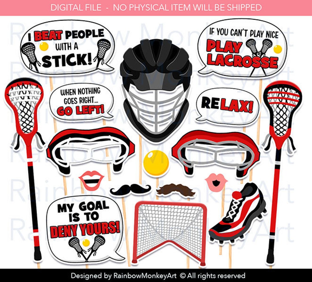 Printable Lacrosse Photo Booth Props Lacrosse Photobooth Props Lacrosse