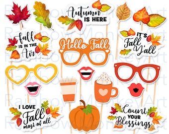 Printable Fall Photo Booth Props Fall Wedding Photobooth | Etsy