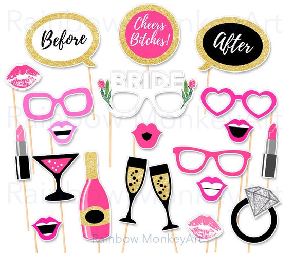 Printable Hen Party Photo Booth Props Bridal Shower Party | Etsy UK