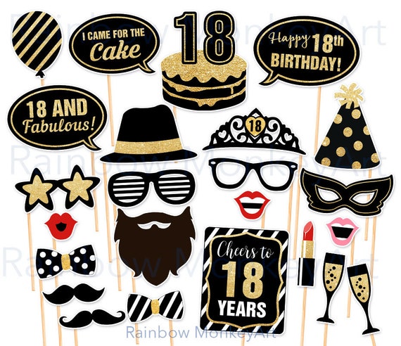 Printable Birthday Prop 18th Birthday Party Printable Photo Etsy Printable Birthday Prop 18th Birthday Party Printable Photo Etsy