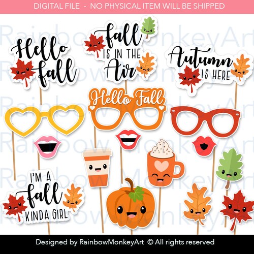 Printable Fall Photo Booth Props Fall Wedding Photobooth - Etsy UK