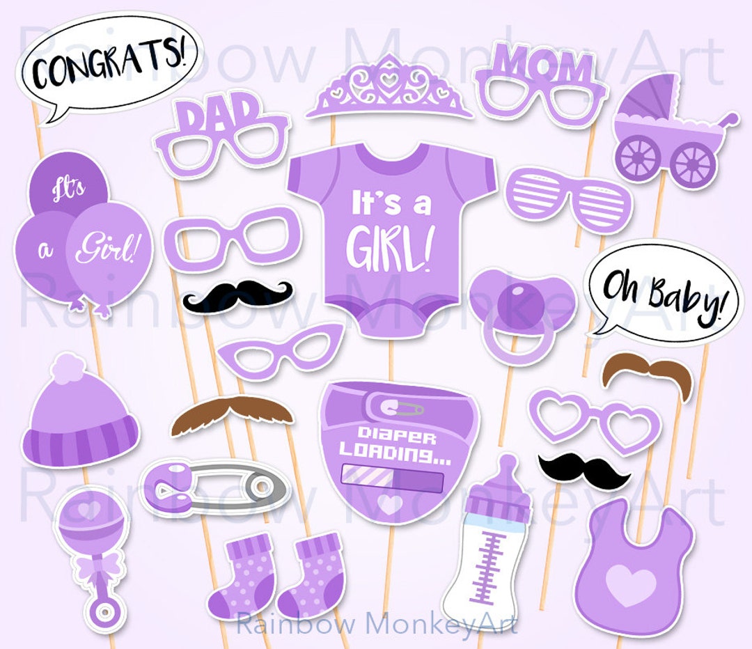 Printable Baby Shower Photo Props - Baby Shower Photobooth Props