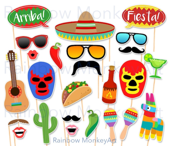 Mexican photo booth props free best sale