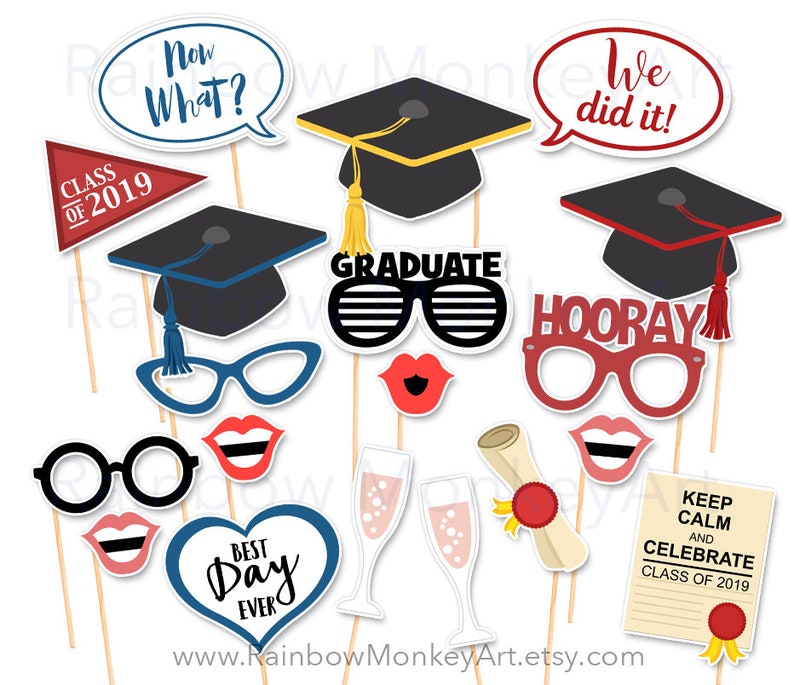 Printable Graduation Photo Booth Props Graduation Photobooth | Etsy