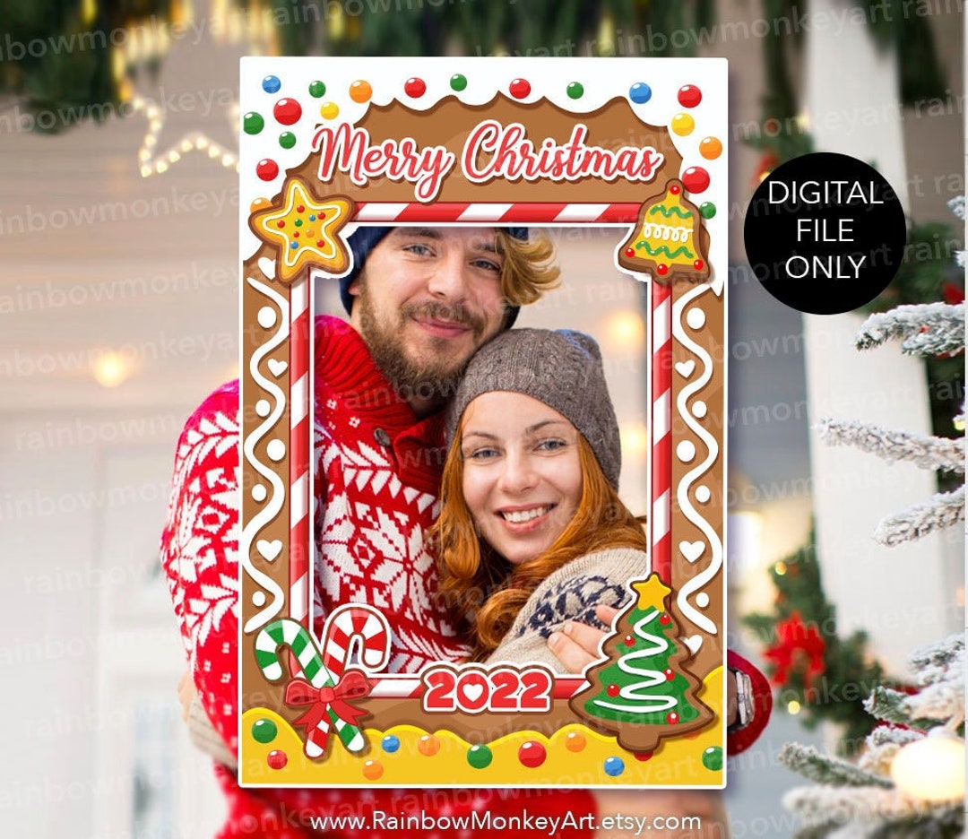 Printable Christmas Photo Booth Frame Happy Christmas 2022 Etsy New