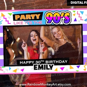 Printable 90s Photo Booth Frame - 90&#39;s style Photobooth Frame - 90s Printable Frame - Photo Booth Party Frame