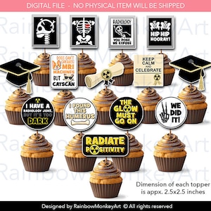 Funny Radiology Puns Cupcake Toppers (Digital Download)