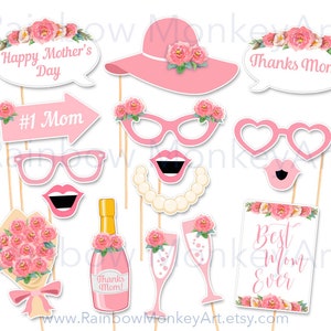 Printable Mother&#39;s Day Photo Booth Props - Mother&#39;s Day Photobooth Props - Mother&#39;s Day Printable Props - Happy Mother&#39;s Day Props