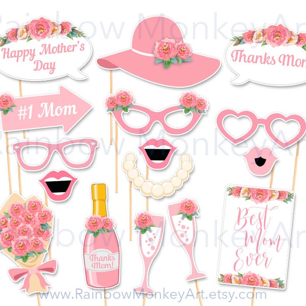 Printable Mother's Day Photo Booth Props - Mother's Day Photobooth Props - Mother's Day Printable Props - Happy Mother's Day Props