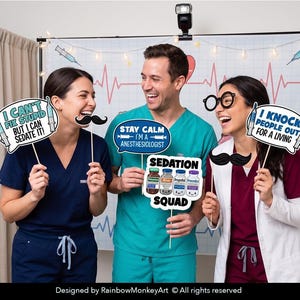 Anesthesiology Photo Booth Props | Funny Medical Puns (Digital File) image 2