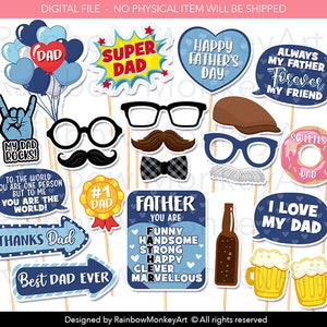 Printable Father's Day Photo Booth Props Father's Day Photobooth Props Father's Day Printable Props Happy Father's Day Props image 1
