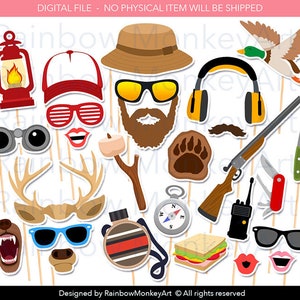 Hunting Photo Booth Props: 42 Piece Printable Set (Digital Download)