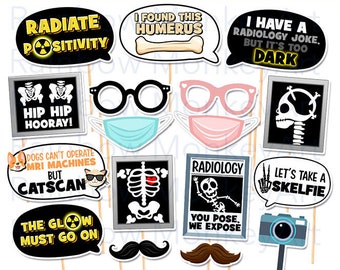 Printable Radiology Photo Booth Props - Funny Radiology Puns - Medical Photobooth Props - Radiologist PhotoBooth Props - X-Ray Clipart