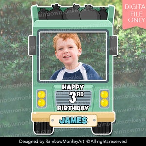 Garbage Truck Birthday Photo Booth Frame (Digital Download)