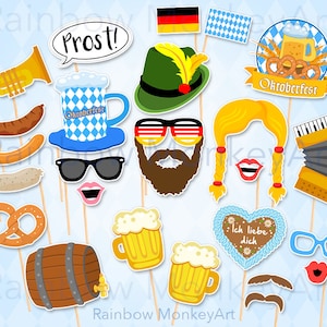 Printable Oktoberfest Photo Booth Props: Bavarian Party Set (Digital Download)