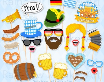Printable Oktoberfest Photo Booth Props - Oktoberfest Photobooth Props - Oktoberfest Bavarian Photobooth Props - German Oktoberfest