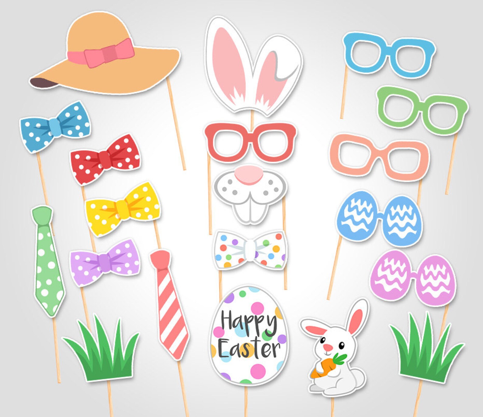 Easter Party Celebration Printable Photo Booth Props Easter - Etsy