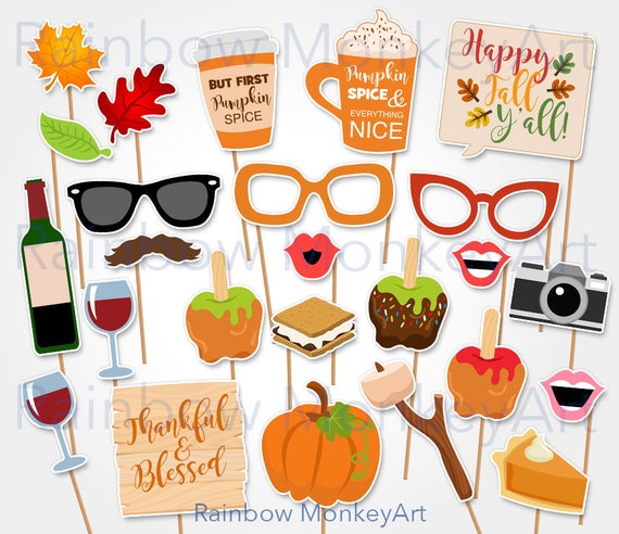 printable fall photo booth props