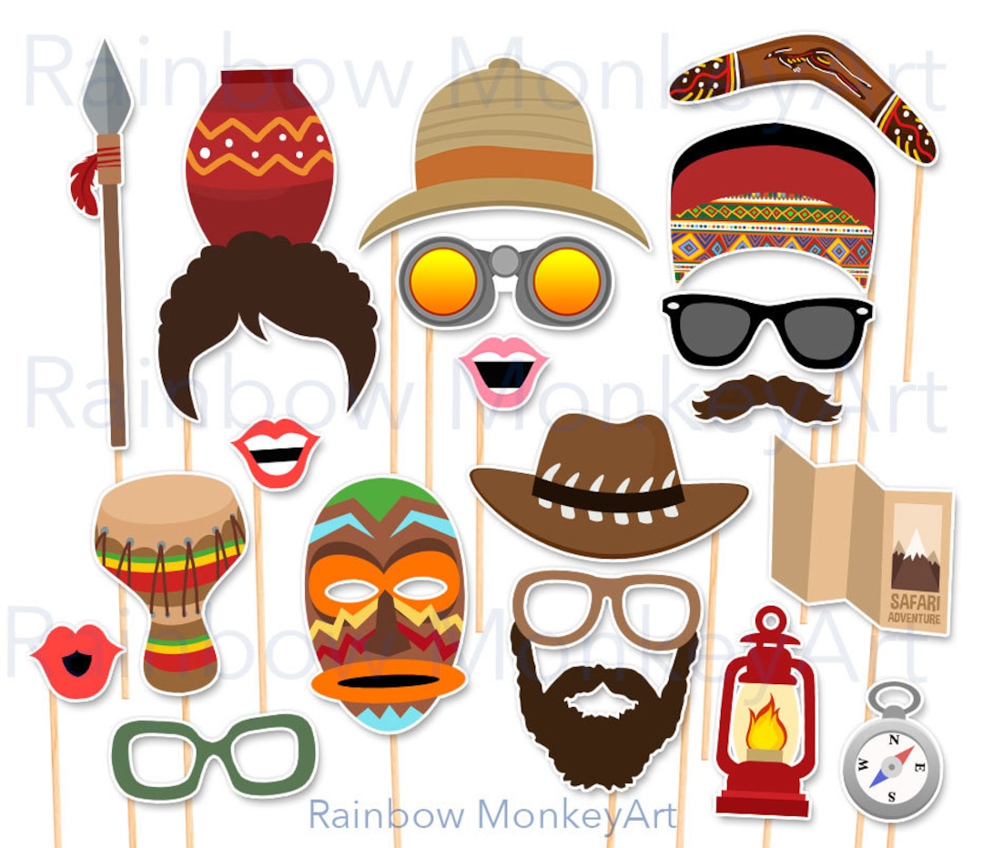 Africa Printable Photo Booth Props Safari Photo Booth Props Africa