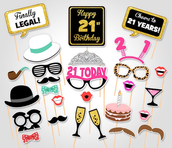 Printable Birthday Prop 21st Birthday Party Printable Photo Etsy Printable Birthday Prop 21st Birthday Party Printable Photo Etsy
