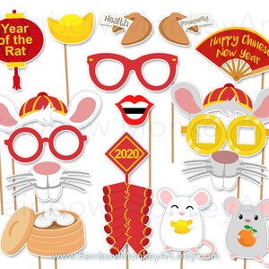 Chinese New Year Photo Booth Props: Year of the Rat (Digital Download)