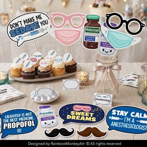 Anesthesiology Photo Booth Props | Funny Medical Puns (Digital File) image 3