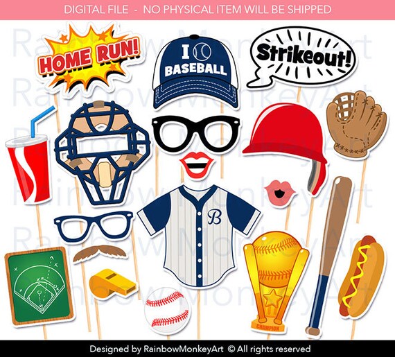 Printable Baseball Photo Booth Props Baseball Photobooth - Etsy