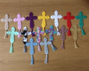 Lovely crochet cross,Crochet cross bookmark,gift,Baptism,Christening,Confirmation,First Communion