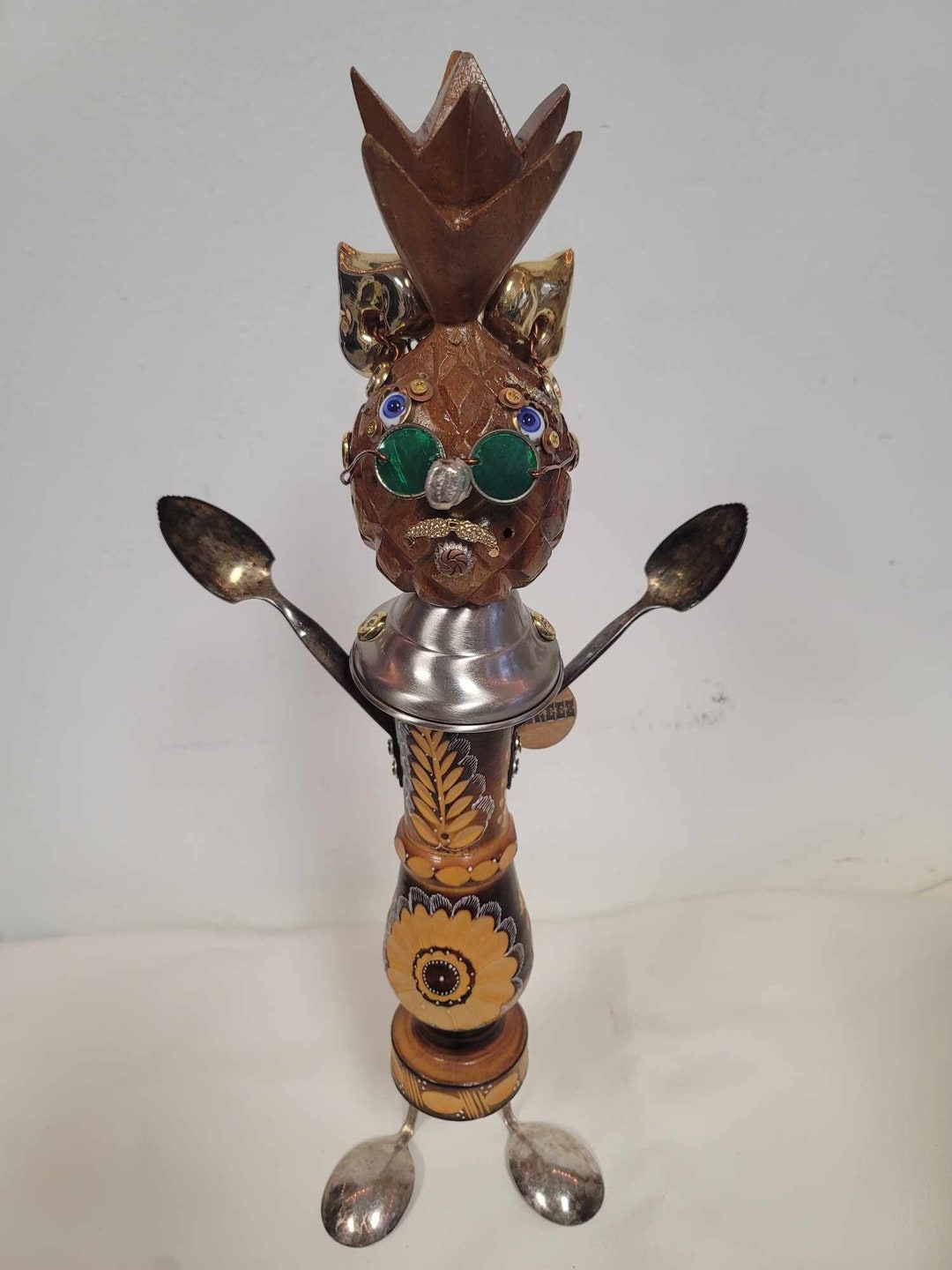 Pineapple Pete Repurposed Found Object Assemblage Sculpture by Shannon ...