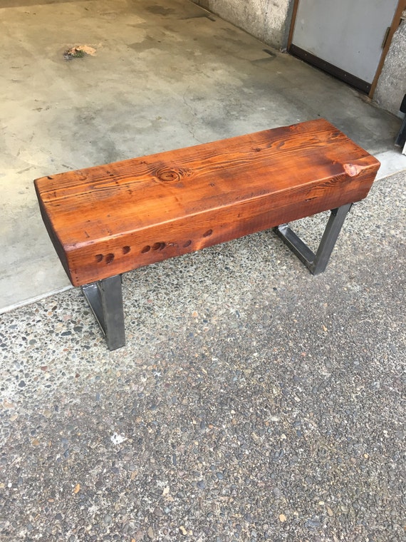 Beam Wood Bench Industrial Beam Bench Entryway Bench Chunky Etsy
