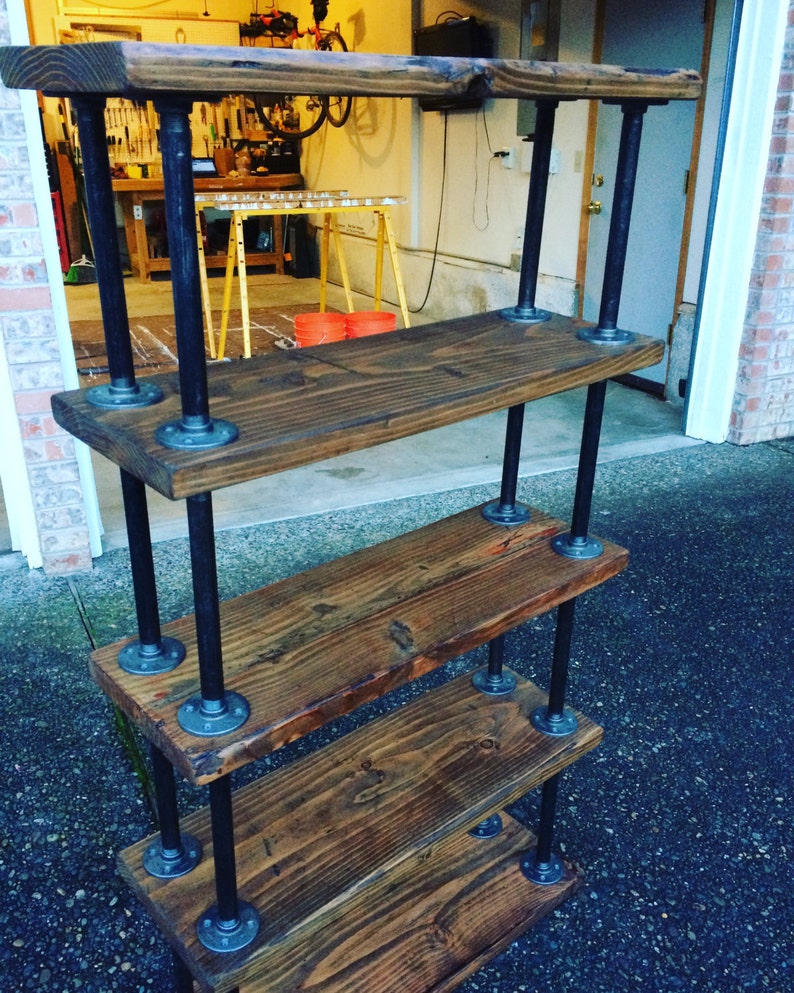 Simple Industrial Pipe Bookcase with Simple Decor