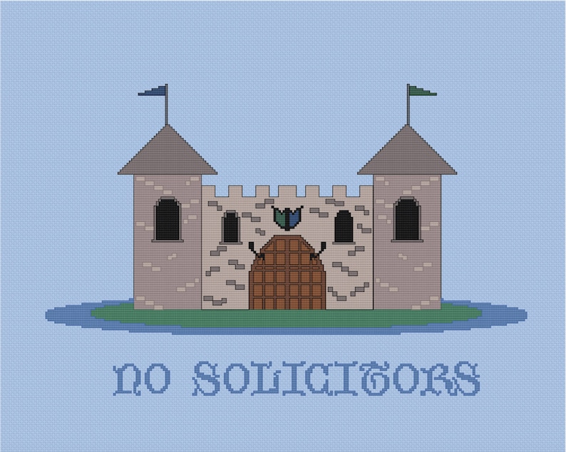 Large Size No Solicitors Cross Stitch Pattern