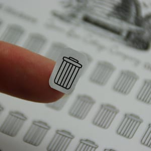 36 Garbage Can Icon Stickers - Planner/Calendar/Icon Stickers - Back to School - ECLP - Day Designer - Filofax - Made in Medina, Ohio, USA!