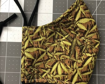 Marijuana leaf camo face mask