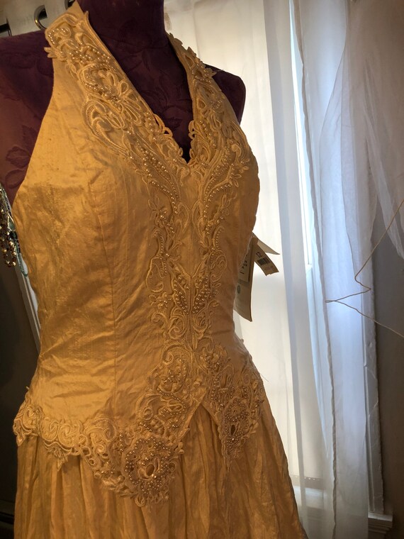 Vintage Jessica McClintock Silk Wedding Dress - S… - image 7