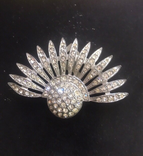 Art Deco Fan Shaped Paste Rhinestones Dress Clip Art Deco Fan Shaped Paste Rhinestones Dress Clip