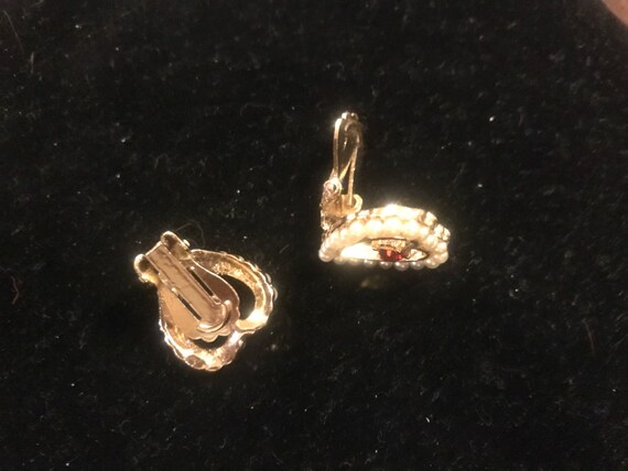 Art Deco - Vintage Ruby Red Rhinestone Art Deco D… - image 6