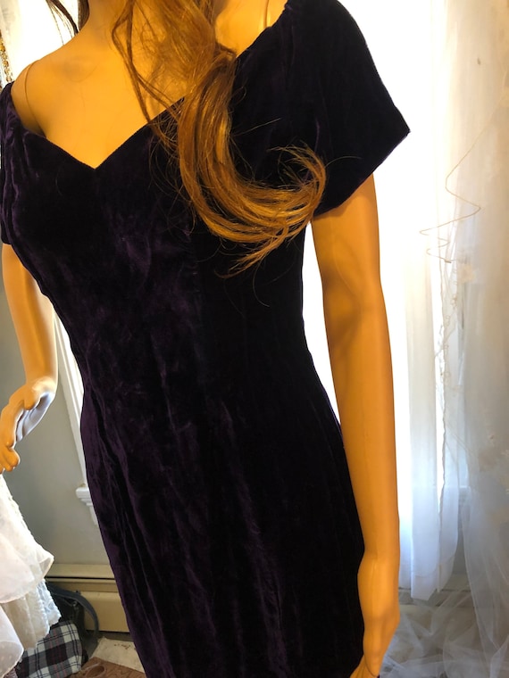 Vintage Deep Purple Velvet Rampage Dress - Size 11 - image 5