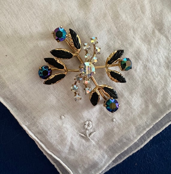Vintage Austrian Crystal Flower Pin - Brooch - image 6