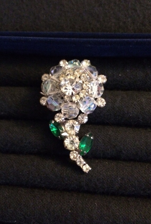 Rhinestone Pin - Vintage Hollywood Glam Crystal An