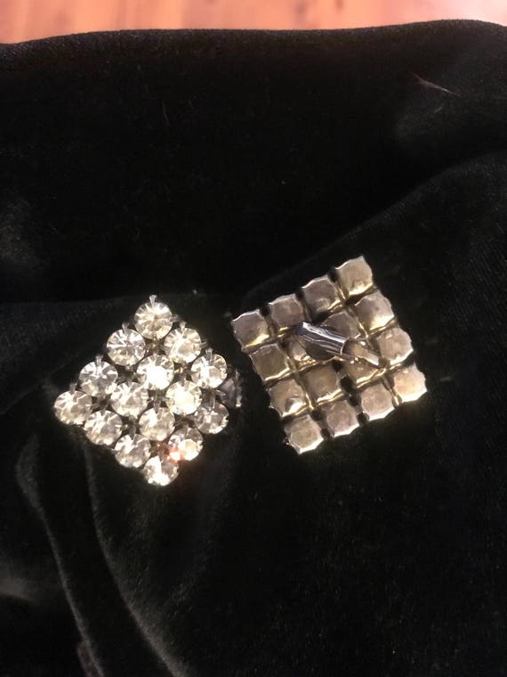 Rhinestone Earrings - Hollywood Glam Style Vintag… - image 4