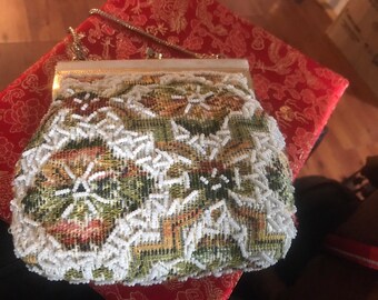 Vintage Tapestry Purse - Waldberg Tapestry and Beaded Evening Bag